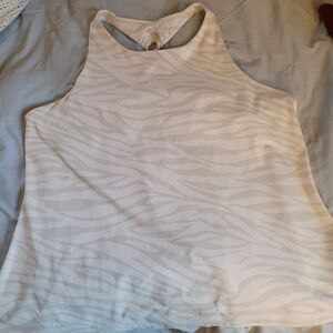 Old Navy White Zebra Print Tank Top